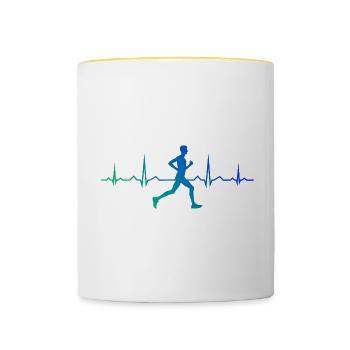 Fitness Laufen Cross Country Running Running - Contrasting Mug - white/yellow - Front