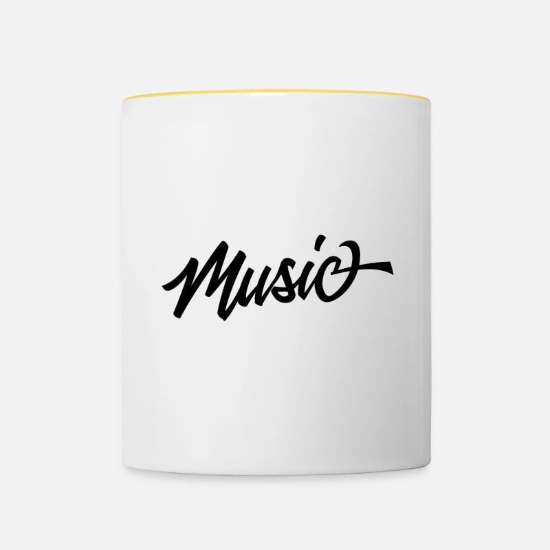 Musique - Mug contrasté - blanc/jaune