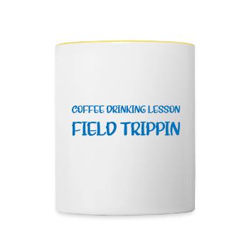 Planification de cours de consommation de café Homeschool Mama 4 - Mug contrasté - blanc/jaune - Devant