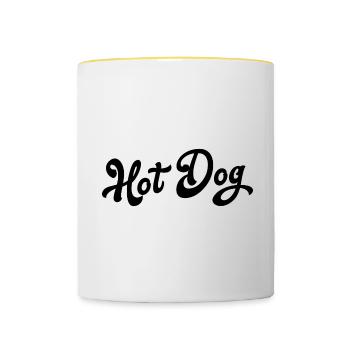 Hot dog - Contrasting Mug - white/yellow - Front