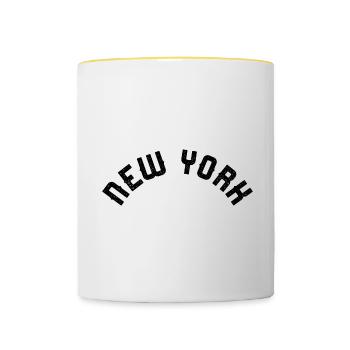 New York - Mug contrasté - blanc/jaune - Devant