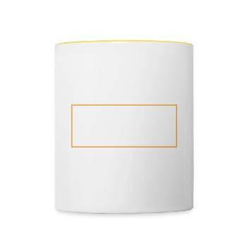 Pas l’enfant préféré de papa Fils Fille Frère ou sœur - Mug contrasté - blanc/jaune - Devant