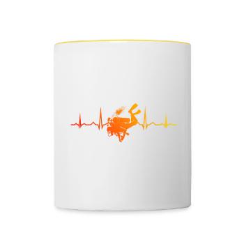 Plongée Libre Plongée sous-marine Plongeur Homme - Mug contrasté - blanc/jaune - Devant