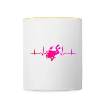 Diver Femme Scuba Diver Scuba Diver - Mug contrasté - blanc/jaune - Devant