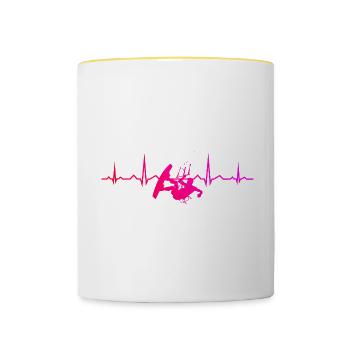Kitesurfing Kitesurfing Kitesurfing Men - Contrasting Mug - white/yellow - Front