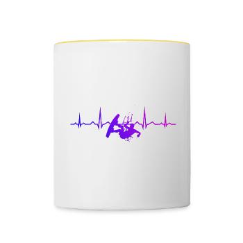 Men's Kitesurfing Kitesurfer Kite Kitesurf - Contrasting Mug - white/yellow - Front