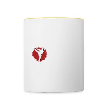 Karaté Maman Talentueuse Mère Poison - Mug contrasté - blanc/jaune - Devant