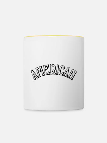 American - Tasse zweifarbig - Weiß/Gelb