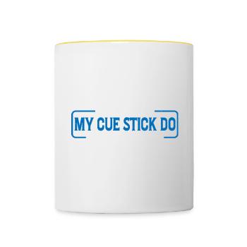 I Will Let My Cue Stick Do The Talking 4 - Contrasting Mug - white/yellow - Front