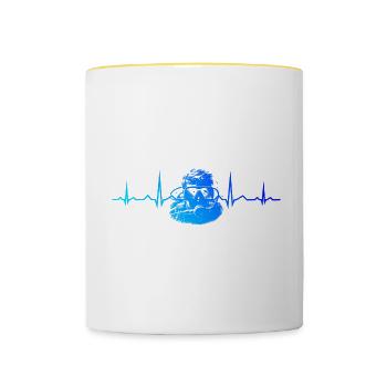 Tauchen Diver Diving Scuba Tauchen Taucher - Contrasting Mug - white/yellow - Front