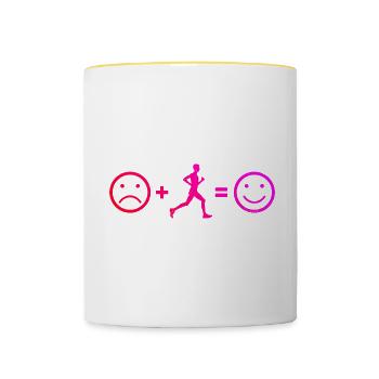 Jogging Running Race Cross Country Running - Contrasting Mug - white/yellow - Front