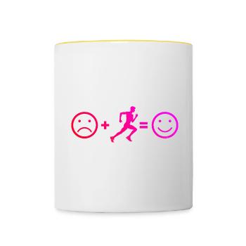 Ski de fond Jogging Course Jogging - Mug contrasté - blanc/jaune - Devant