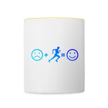 Course à pied Femme Course à pied Homme - Mug contrasté - blanc/jaune - Devant