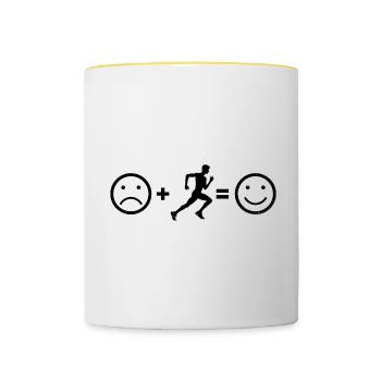 Running Men's Cross Country Running Jogging - Contrasting Mug - white/yellow - Front