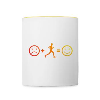 Running Fitness Race Women Running Jogging - Contrasting Mug - white/yellow - Front