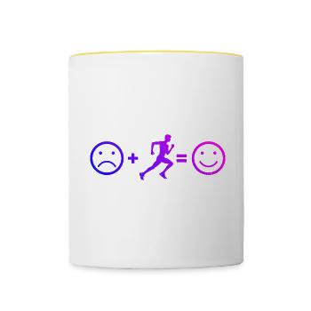 Cross Country Running Race Running Jogging - Contrasting Mug - white/yellow - Front