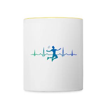 Badminton Joueuses de badminton Squash Badminton - Mug contrasté - blanc/jaune - Devant