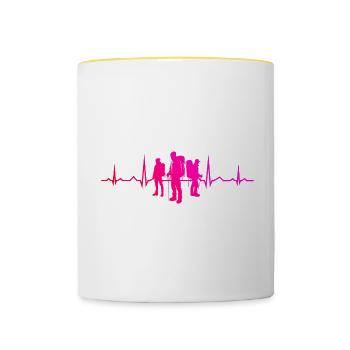 Bouldering Climber Women's Climber Bouldering - Contrasting Mug - white/yellow - Front