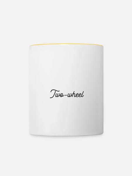 Forever two wheel - Tasse zweifarbig - Weiß/Gelb