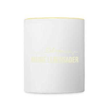 Solingen Meine Lebensader Heimatverbunden Solinger - Tasse zweifarbig - Weiß/Gelb - Vorne