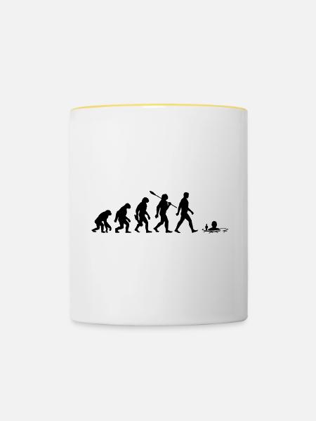 Evolution - Eisbader - Winterbaden - Eisbaden - Tasse zweifarbig - Weiß/Gelb