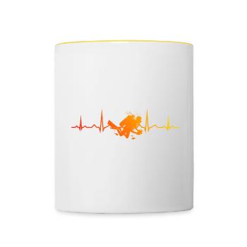 Plongée Homme Plongeur Plongeur Libre - Mug contrasté - blanc/jaune - Devant