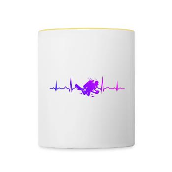 Diver Scuba Diver Herren Scuba Tauchen - Tasse zweifarbig - Weiß/Gelb - Vorne