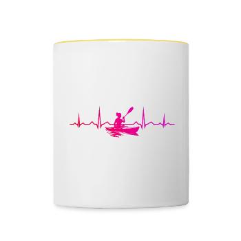 Canoë Kayak Femme Kayak Kayak Homme - Mug contrasté - blanc/jaune - Devant