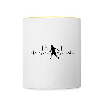 Joueuses de badminton Badminton masculin Badminton - Mug contrasté - blanc/jaune - Devant