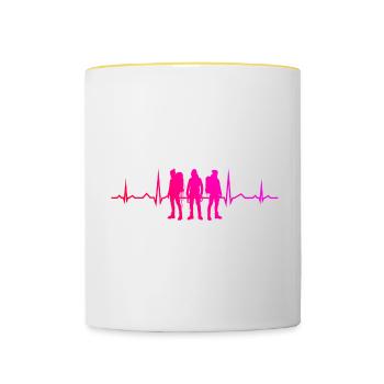 Climbers Climbing Bouldering Climbers Bouldering - Contrasting Mug - white/yellow - Front