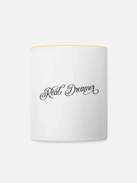 Real Dreamer - Tasse zweifarbig - Weiß/Gelb