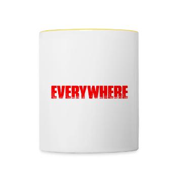 Voici aux femmes puissantes partout dans le monde 8 - Mug contrasté - blanc/jaune - Devant