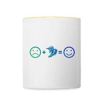 Women's Cycling Men's Cycling Mountain Bike - Contrasting Mug - white/yellow - Front