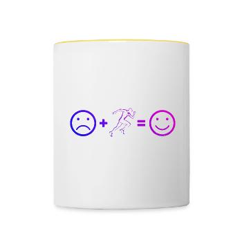 Jogging Homme Cross Country Running Jogging - Mug contrasté - blanc/jaune - Devant