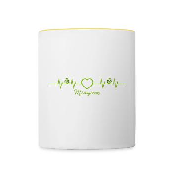Microgreens Gärtner Landwirt Gärtner Microgreen - Tasse zweifarbig - Weiß/Gelb - Vorne