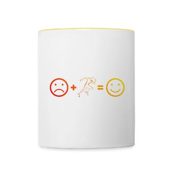Course à pied Femme Course à pied Cross Country Hommes - Mug contrasté - blanc/jaune - Devant