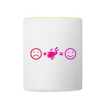 Free Dive Diver Taucher Scuba Taucher Scuba Diver - Tasse zweifarbig - Weiß/Gelb - Vorne