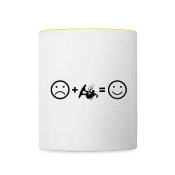 Kitesurfer Femmes Kitesurf Kitesurf Kiting - Mug contrasté - blanc/jaune - Devant