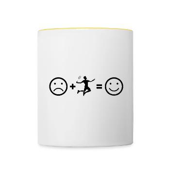 Badminton Badminton Badminton Femmes Hommes - Mug contrasté - blanc/jaune - Devant