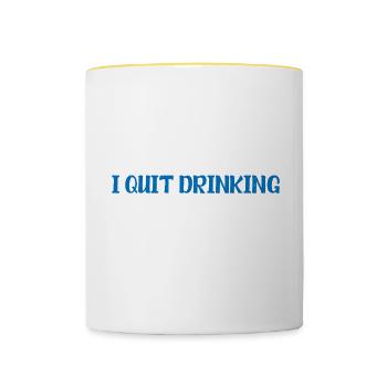 I Quit Drinking Yesterday But Tonight 4 - Contrasting Mug - white/yellow - Front