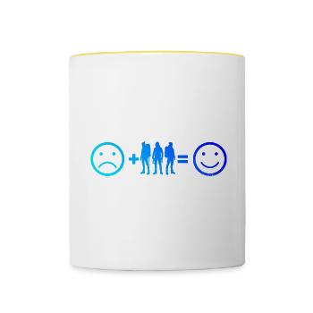 Kletterer Herren Boulder Bouldering Climbing - Tasse zweifarbig - Weiß/Gelb - Vorne