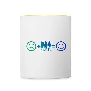 Bloc Escalade Femmes Bloc Grimpeur Homme - Mug contrasté - blanc/jaune - Devant
