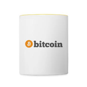 Bitcoin - Mug contrasté - blanc/jaune - Devant