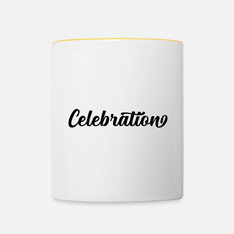 Fête - Mug contrasté - blanc/jaune