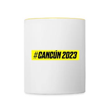 Cancun 2023 - Tasse zweifarbig - Weiß/Gelb - Vorne