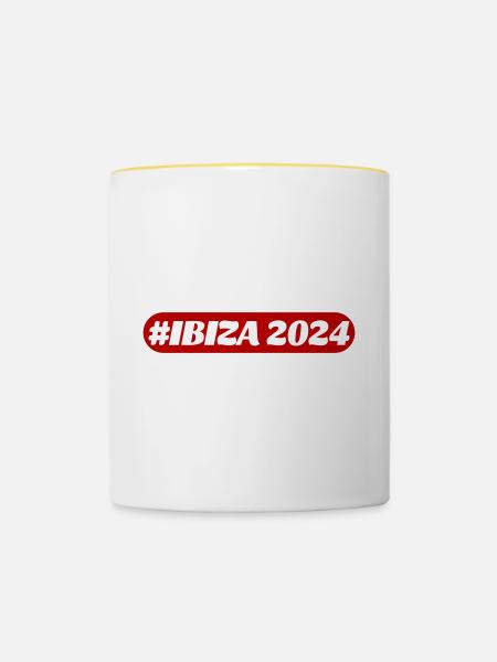Ibiza 2024 - Tasse zweifarbig - Weiß/Gelb