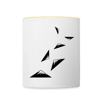 Mountains Symbol - Contrasting Mug - white/yellow - Front