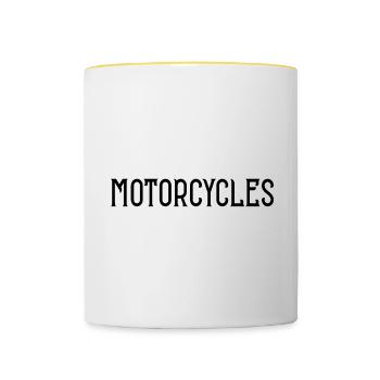 Motorcycles - Tasse zweifarbig - Weiß/Gelb - Vorne