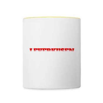 Leverkusener Koordinaten Leverkusen - Tasse zweifarbig - Weiß/Gelb - Vorne