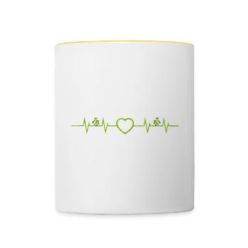 Microgreens Gärtner Landwirt Gärtner Microgreen - Tasse zweifarbig - Weiß/Gelb - Vorne
